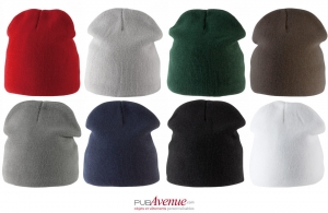 Bonnet tricoté personnalisé doublé polaire sans revers