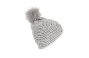 Bonnet tricoté personnalisé avec pompon à fil recyclé bio