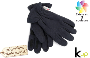 Gants polaire personnalisé doublure thermique fibre recyclée