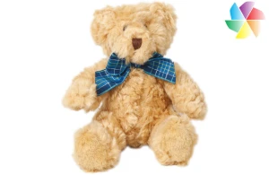 Peluche ours Bracken avec un ruban bleu autour du cou