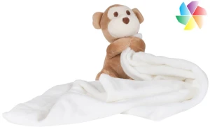 Doudou plat singe avec accès zippé pour la personnalisation