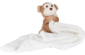 Doudou plat singe avec accès zippé pour la personnalisation