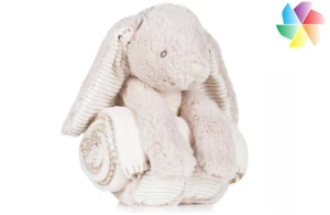 Peluche Lapin avec sa couverture publicitaire personnalisée 