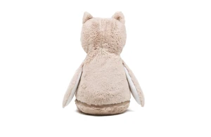 Peluche chouette 40 cm avec accès zippé pour la personnalisation