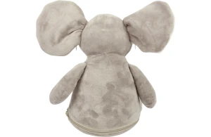 Peluche éléphant 46 cm avec accès zippé pour la personnalisation