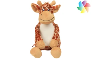 Peluche girafe avec accès zippé pour la personnalisation