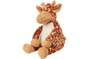 Peluche girafe avec accès zippé pour la personnalisation