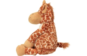 Peluche girafe avec accès zippé pour la personnalisation