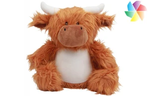 Peluche vache publicitaire personnalisée avec accès zippé pour le marquage 