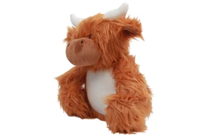 Peluche vache avec accès zippé pour la personnalisation