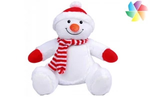 Peluche bonhomme de neige publicitaire personnalisée avec accès zippé pour le marquage 