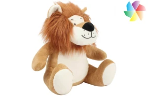 Peluche lion avec accès zippé pour la personnalisation