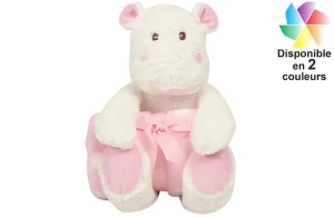 Peluche hippopotame avec sa couverture