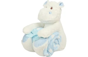 Peluche hippopotame avec sa couverture