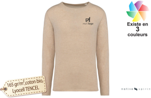 Pull col rond à fibre écologique végétale pour homme