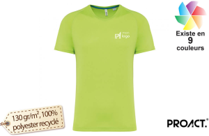 T-shirt de sport recyclé bio pour homme publicitaire personnalisé 