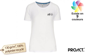 T-shirt de sport respirant ProAct recyclé bio pour femme