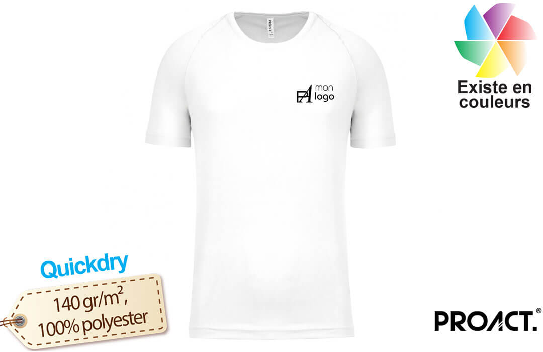 T shirt finisher blanc pour homme publicitaire personnalis