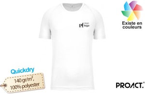 T-shirt finisher blanc pour homme publicitaire personnalisé 