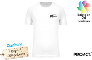 T-shirt finisher ProAct blanc pour homme