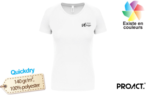 T-shirt finisher ProAct blanc pour femme