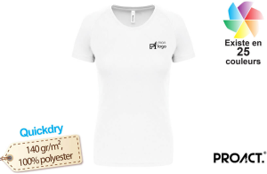 T-shirt finisher ProAct blanc pour femme