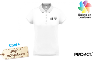 Polo personnalisé bicolore ProAct léger et respirant pour femme