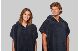 Peignoir poncho en coton bio ProAct avec capuche