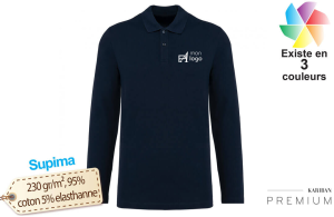 Polo Supima® manches longues pour homme publicitaire personnalisé 