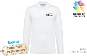 Polo personnalisé Supima® à manches longues pour homme