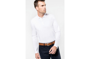 Polo personnalisé Supima® à manches longues pour homme