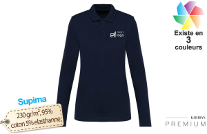 Polo Supima® manches longues pour femme publicitaire personnalisé 