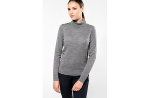 Pull à col roulé en laine mérinos pour femme