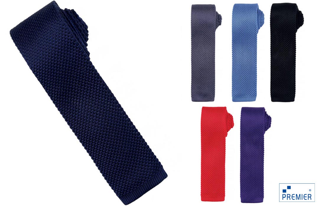 Cravate personnalisée fine en maille tricotée