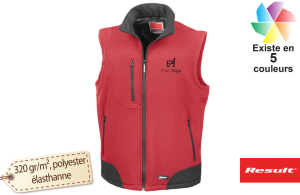 Bodywarmer softshell personnalisable imperméable et respirante 