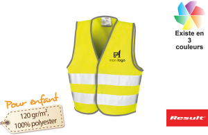 Gilet de sécurité haute visibilité fluorescent pour enfant