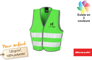 Gilet sécurité enfant 5 couleurs. Prix réduit