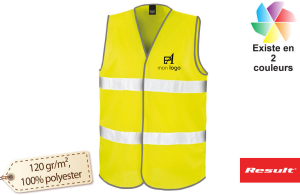 Gilet jaune, Objet publicitaire, Sirio - gilet de sécurité  personnalisable fluorescent, haute visibilité