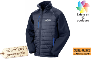 Softshell personnalisée black compass à fibre recyclée bio