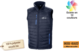 Gilet softshell sans manche personnalisé black compass à fibre bio recyclé 