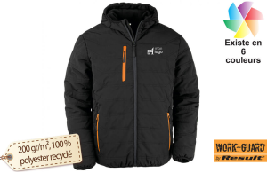 Blouson matelassé black compass recyclé result personnalisable 