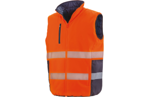 Bodywarmer de sécurité haute visibilité réversible