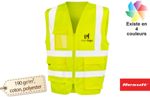 Gilet de sécurité à fermeture zippé