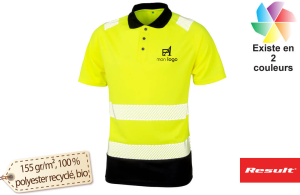 Polo de sécurité haute visibilité recyclé écoresponsable