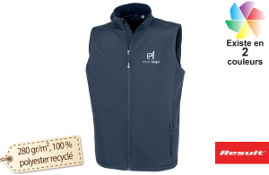 Softshell sans manche personnalisée homme fibre recyclé bio