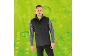 Softshell sans manche personnalisée homme fibre recyclé bio