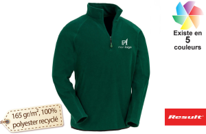 Sweat polaire à col zippé personnalisé Result à fibre bio recyclé 