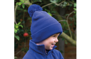 Bonnet tricoté personnalisé avec pompon pour enfant