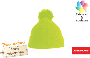 Bonnet tricoté personnalisé avec pompon pour enfant