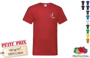 Tee shirt col V fruit of the loom pour homme